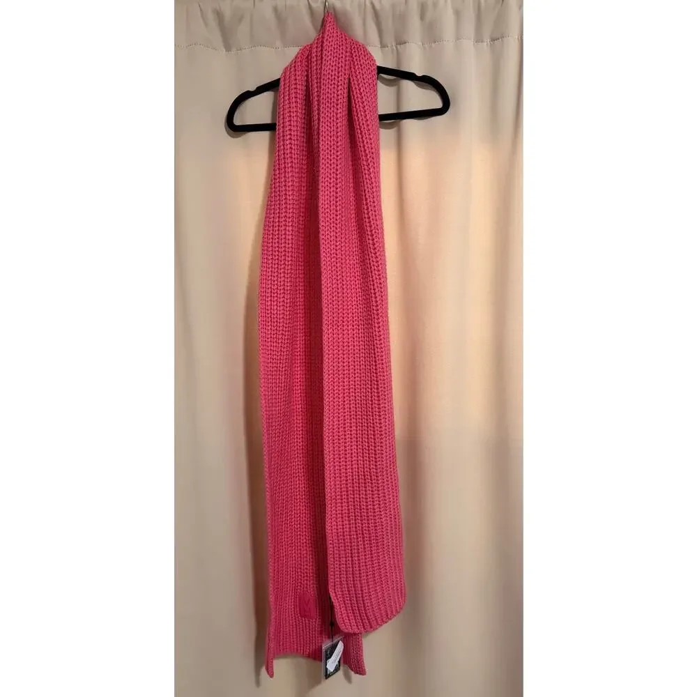 Mackage Nell Logo Wool Blend Scarf Bright Pink